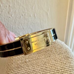 Michael Kors Gold and Black Cuff Bracelet